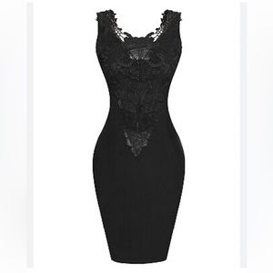 Zeagoo XL Black Bodycon Dress